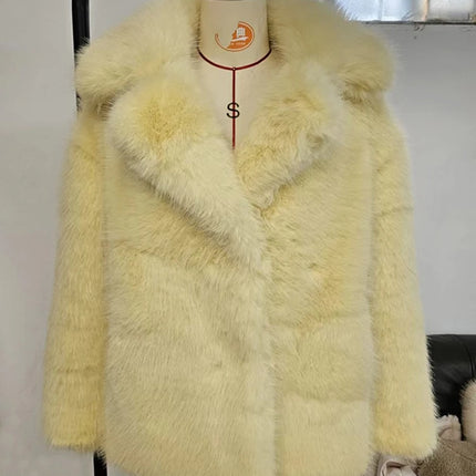 ZADORIN Luxury Winter Furry Warm Faux Fur Coat Woman Lapel Mid Long Soft Fluffy Jacket Faux Fur Coats Woman Clothes Outerwears