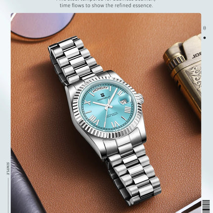 Custom Logo Diy 36/39MM Dial Automatic Mechanical Watches For Man Week Date Type Sapphire Luxury Waterproof Diving Man Watches