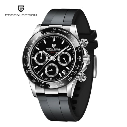 PAGANI DESIGN Nuovo Orologio da Polso al Quarzo da Uomo con Quadrante in Meteorite, Vetro Zaffiro, Cronografo, Impermeabile 100m, in Acciaio Inossidabile