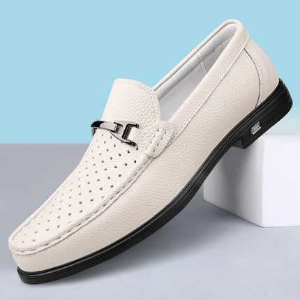 Mocassini in Vera Pelle per Uomo, Scarpe Casual Classiche per Lavoro e Pendolarismo, Slip-on Comodi per Passeggiate