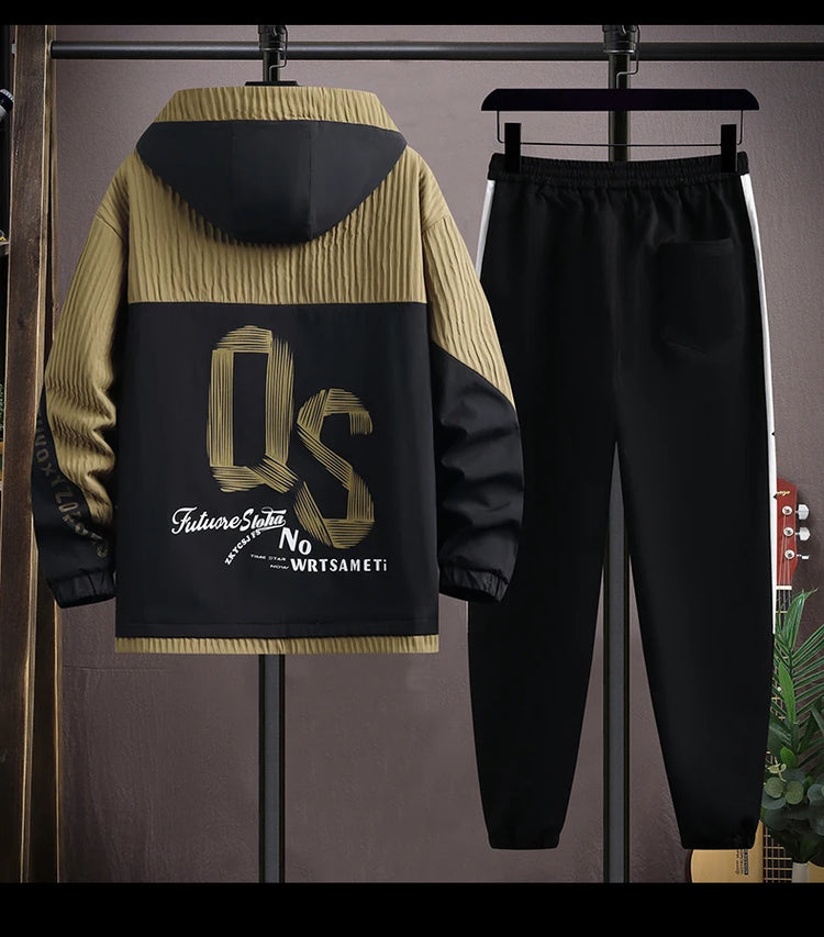 2025 Spring Casual Jackets Sportswear+Pants Men's Sets Korean Style 2 Piece Sets Men Streetwear Fitness Male Tracksuit