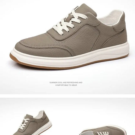 2026 New Men's Leather Shoes Casual Spring Autumn Fashionable Genuine Cowhide Slip-On Breathable Comfortable Anti-Slip Shoes