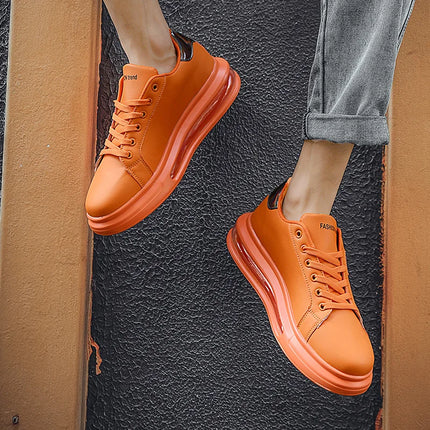Men's Platform Sneakers Solid Design Sports Running Tennis Sneakers Lace Up Walking Trainers Shoes Casual Outdoor Shoes 39-44
