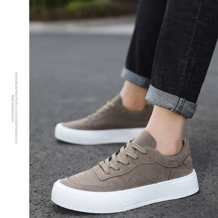 Men's Vulcanized Shoes Fashion Casual Sneakers Lace Up Platform Shoe High Quality Suede Casual Shoes for Men Sneakers Man Shoes