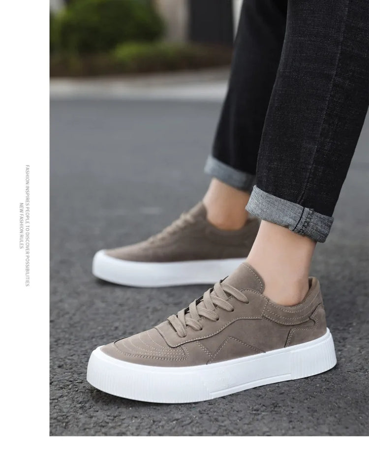 Men's Vulcanized Shoes Fashion Casual Sneakers Lace Up Platform Shoe High Quality Suede Casual Shoes for Men Sneakers Man Shoes