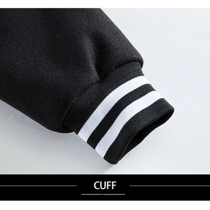 Men's Casual Letterman Jacket Varsity Baseball Coat Vintage Racing Style Streetwear Outerwear with Fine M Letter Embroidery