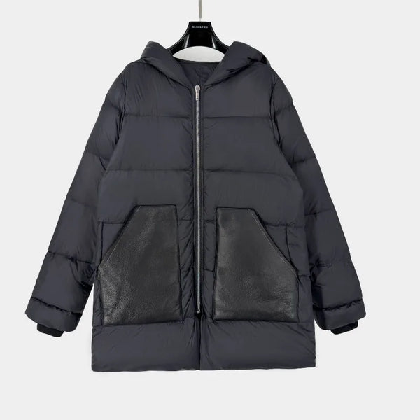 2025 High Street Men's Gothic Paneled Casual Puffer Jacket Male Comfortable Fashion Down  Jackets