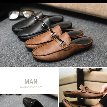 Mocassini Estivi da Uomo in Pelle Comodi e Leggeri, Scarpe Casual Morbide e Piatte, Ciabatte Quotidiane da Uomo