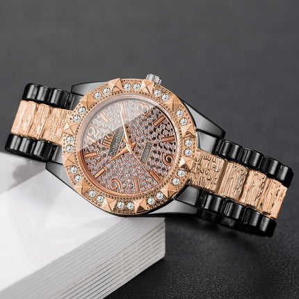 Orologi da donna con diamanti di lusso Orologio da polso al quarzo da donna con quadrante arabo alla moda Reloj Mujer Orologio da ragazza regalo (senza scatola) platinumshop