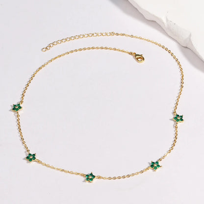 Moda colorata cubic zirconia 5 pezzi collana di fiori per le donne girocollo catena clavicola regali di gioielli da sposa