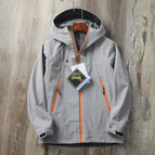 Grey orange zipper