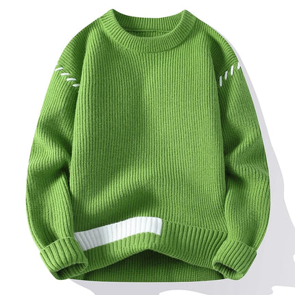 Autumn Winter Men's Sweater Warm Knit Pullovers Fashion Loose Knitted Sweaters Men Youthful Vitality Patchwork Casual Pullovers