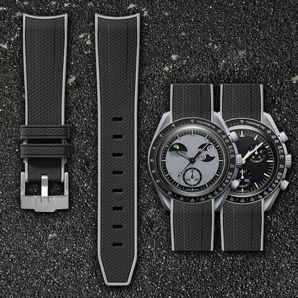 Per Omega Swatch 20mm Curva cinturino per orologio Speedmaster MoonSwatch Planet Snoopy cinturino cinturino a sgancio rapido braccialetto in gomma platinumshop