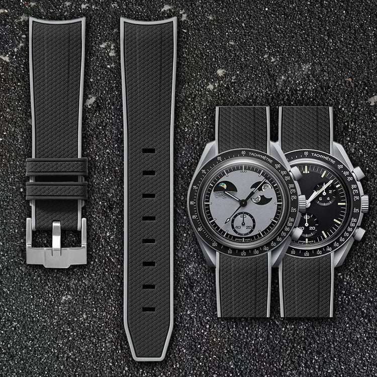 Per Omega Swatch 20mm Curva cinturino per orologio Speedmaster MoonSwatch Planet Snoopy cinturino cinturino a sgancio rapido braccialetto in gomma platinumshop