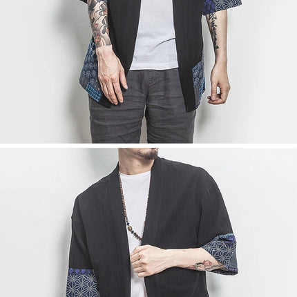 New Cotton Linen Shirt giacche uomo 2023Chinese Streetwear Kimono Shirt Coat Casual comodo Cardigan da uomo Plus Size 5XL
