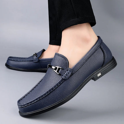 Mocassini in Vera Pelle per Uomo, Scarpe Casual Classiche per Lavoro e Pendolarismo, Slip-on Comodi per Passeggiate