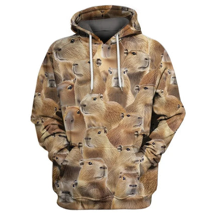3D Print Funny Animal Cat Alpaca Graphic Hoodies For Men Women Casual Oversized Pullovers Sport Tracksuit Mens Sweatshirt Tops