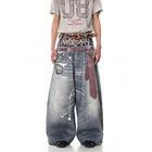 KEQI Jeans Blu da Uomo Y2k Gyaru Punk Oversize con Stampa 3D, Pantaloni in Denim Vintage Hiphop Grunge Baggy, Abbigliamento Alternativo