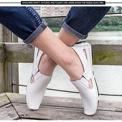 Nuovo 2023 estate scarpe in pelle traspirante uomo mocassini Casual Design di marca appartamenti da uomo fatti a mano mocassini in morbida pelle scarpe da barca