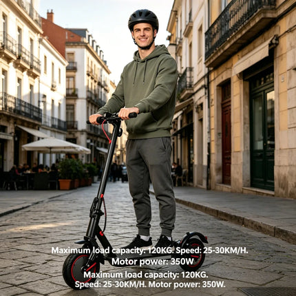 Monopattino elettrico per adulti da 350 W, pneumatici resistenti alle forature da 10 pollici, doppia sospensione anteriore e posteriore, pieghevole, ideale per gli spostamenti urbani
