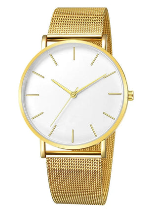 Orologio da donna semplice per il tempo libero 2025 Orologio da polso da uomo di lusso alla moda ultrasottile con cintura in rete vintage platinumshop