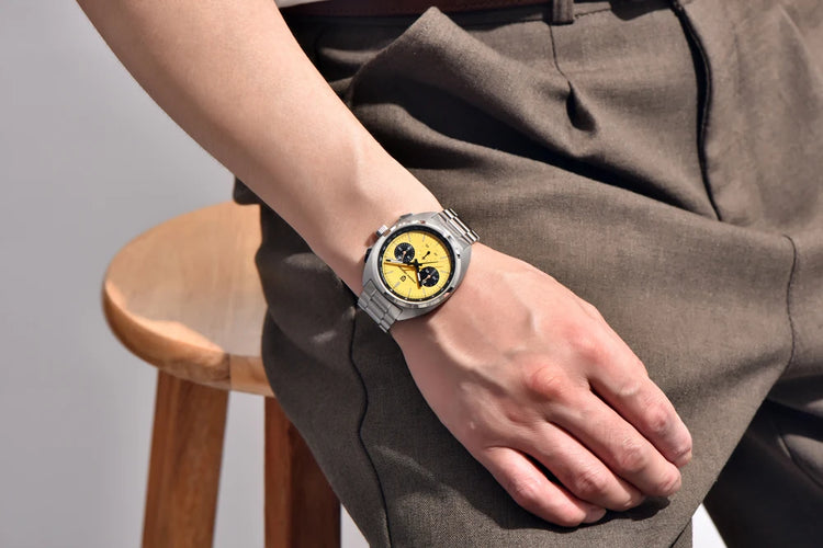 Orologio da Uomo PAGANI DESIGN con Quadrante Giallo, Cronografo al Quarzo, Movimento Giapponese VK63, Vetro Zaffiro, Impermeabile, Novità 2026
