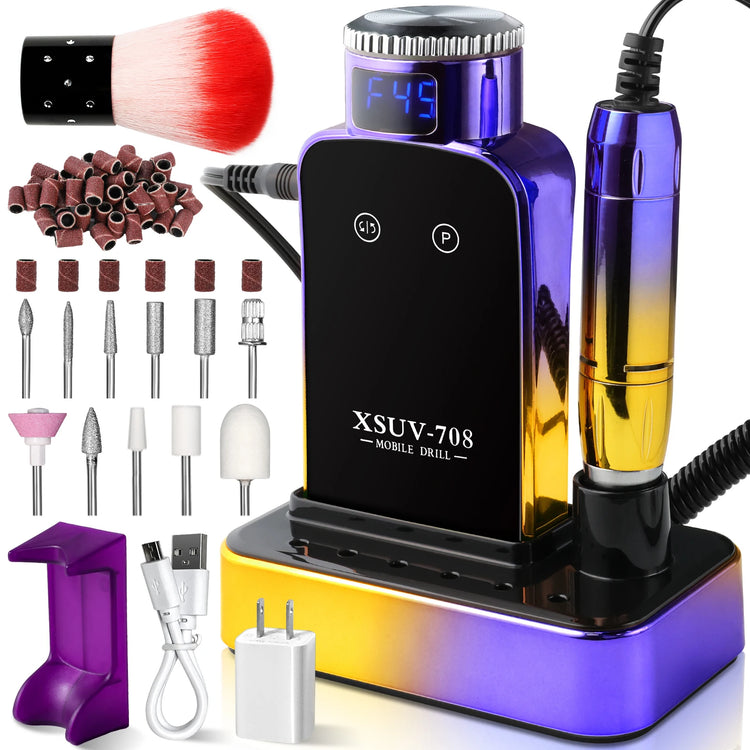 45000RPM Electric Nail Drill Professional Rechargeable Machine Low Noise Nails Sander File Polishing Set For Manicure Salon Tool