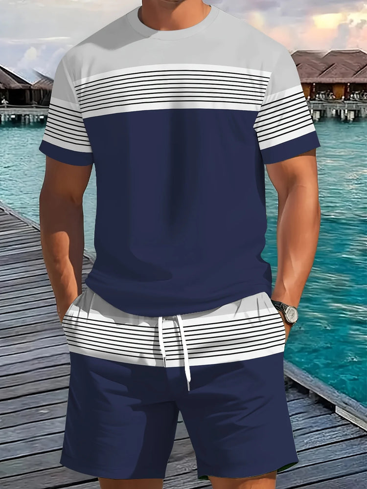 2026 Set da due pezzi casual da uomo di nuovo arrivo estivo 2026 Camicia a maniche corte con stampa