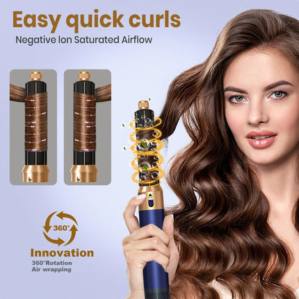 6 in 1 Hair Dryer One-step Hot Air Comb Set Professional Air styling Curling Iron Hair Straightener Styling Tool Hair Dryer