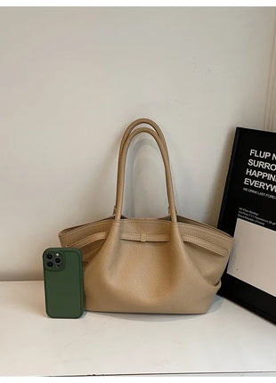 Nuove Borse a Spalla di Lusso 2026 con Motivo Lychee, in Pelle PU Tinta Unita, Borse da Donna di Grande Capacità, Borsa Tote da Viaggio