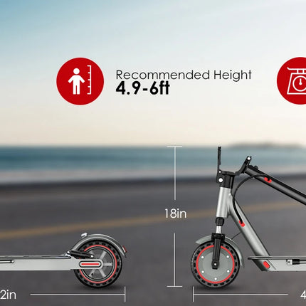 HiQiS D8 pro 350W Potente scooter elettrico Gamma 30KM Pneumatico solido da 8,5 pollici Monopattino elettrico 10.5Ah 30KM/H E-scooter