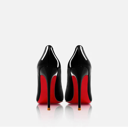 Tacchi da donna Colore nudo Tacco alto elegante da donna Scarpe nere di lusso donna 2025 Fondo rosso lucido Punta a punta Party Ladies Women platinumshop