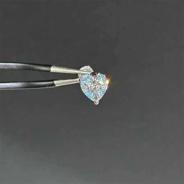 New Fashion Love Wings Cross Acciaio inossidabile Osso dell'orecchio Chiodo Zircone lucido Orecchino con filo alla moda per le donne Accessorio per piercing al corpo platinumshop