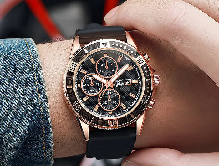 Orologi sportivi da uomo con cinturino in silicone casual Calendario di moda Orologio da polso da uomo d'affari Reloj Hombre platinumshop