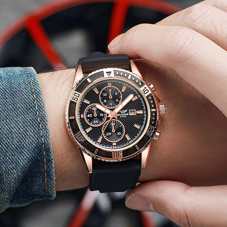 Orologi sportivi da uomo con cinturino in silicone casual Calendario di moda Orologio da polso da uomo d'affari Reloj Hombre platinumshop