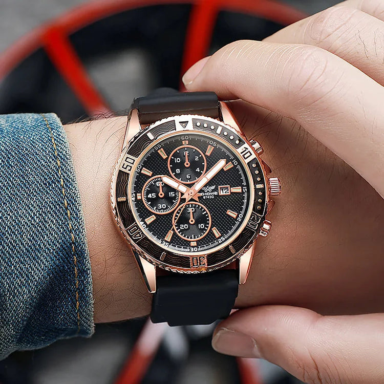 Orologi sportivi da uomo con cinturino in silicone casual Calendario di moda Orologio da polso da uomo d'affari Reloj Hombre platinumshop