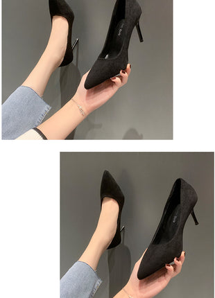 Donne Nuovi Sandali Con Tacco Medio Nero 6-8-10 cm A Punta Tacco Sottile Baotou Banchetto Scarpe Con Tacco Alto Scarpe Da Donna Tacones Mujer