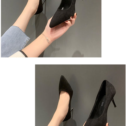 Donne Nuovi Sandali Con Tacco Medio Nero 6-8-10 cm A Punta Tacco Sottile Baotou Banchetto Scarpe Con Tacco Alto Scarpe Da Donna Tacones Mujer