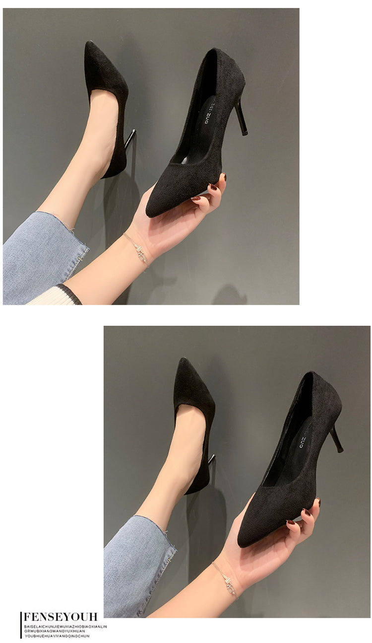 Donne Nuovi Sandali Con Tacco Medio Nero 6-8-10 cm A Punta Tacco Sottile Baotou Banchetto Scarpe Con Tacco Alto Scarpe Da Donna Tacones Mujer