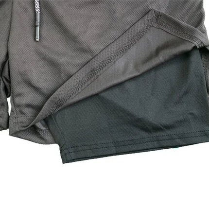 EVERLAST Camicia da Compressione da Uomo + Pantaloncini Sportivi 2 in 1 Set da 2 Pezzi per Il Tempo Libero Respiro Manica Corta Sport Jogging Palestra Marchio di Abbigliamento Stampa platinumshop