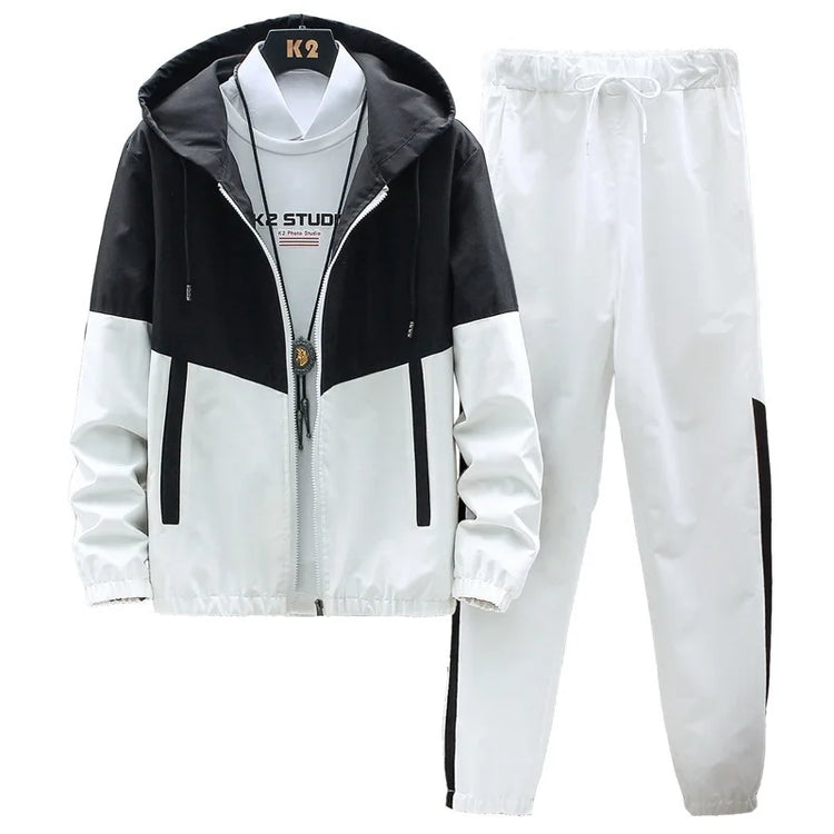 M-6XL-New-Men's-Sportswear-Set-from-Japan-South-Korea-Autumn-Casual-Wear-Men's-Hooded-Jacket-Leg-Tied-Pants-Trendy-Casual-Suit
