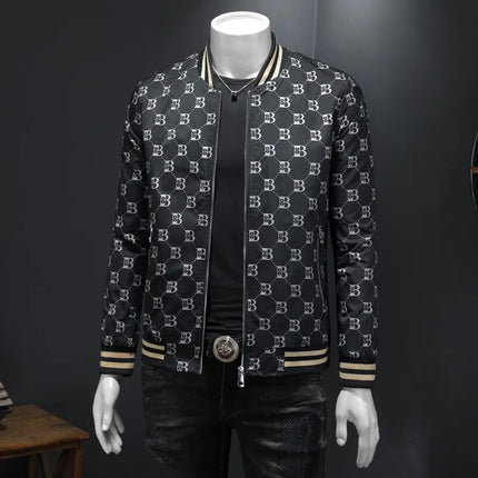 Luxury Letter Printed Baseball Jacket Men Autumn Winter Bomber Jacket Men Casual Business Windbreaker Coat Men Clothing 2025