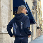 navy blue hoodie