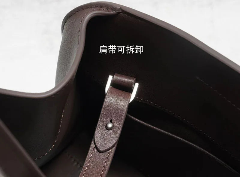 [Full Leather Inside Outside] Drinking Milk Cowhide Imported Saddle Leather Underarm Bag Single Shoulder Crossbody Bag Simple