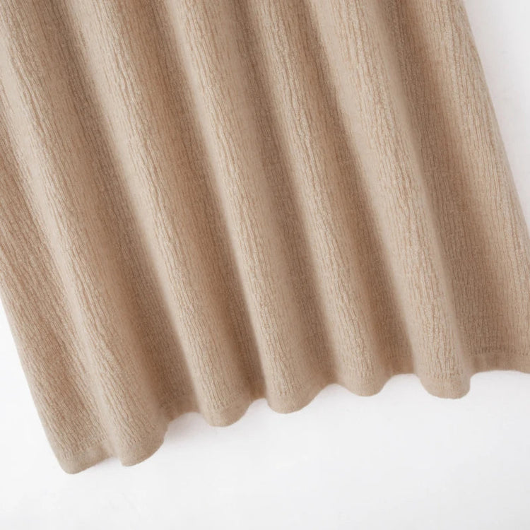Choice Luxury Women 100% Cashmere Skirt Pleated Mid-Calf Skirt Spring Autumn Office Lady Grace Style A-Skirt Cashmere Knitwear PlatiNum