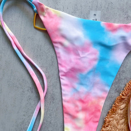 Costume da bagno bikini sexy da donna a tinta unita, due pezzi, rosso platinumshop