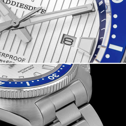 ADDIESDIVE Men's Diving Watch 200 Waterproof Sapphire Glass Quartz Watch BGW9 Luminous Stainless Steel Business Fashion Watch