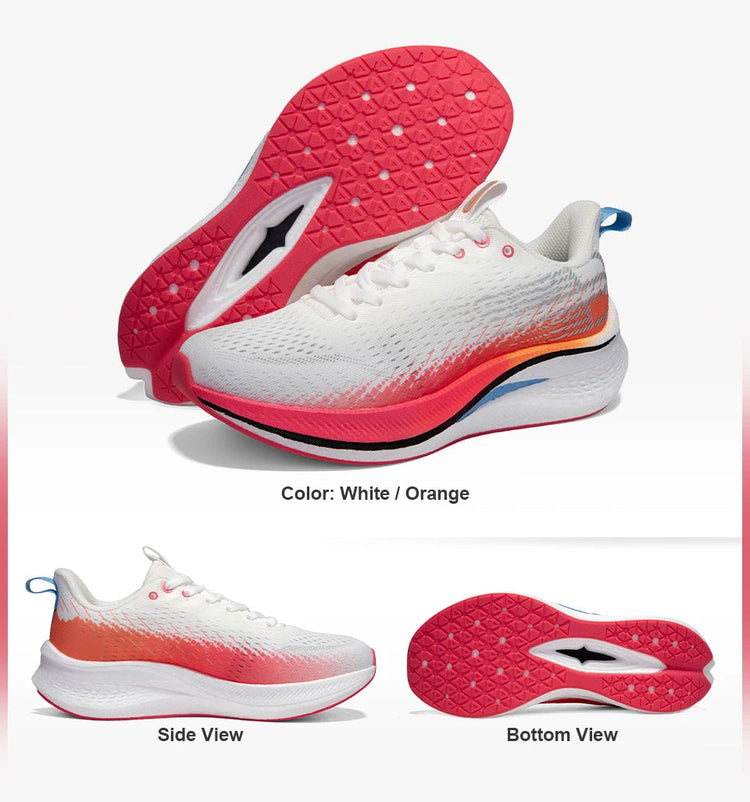 Baasploa Running Shoes Men Carbon Plate Professional Cushioning Anti-slip Sneaker Female Casual Breathable Jogging Sports Shoes PlatiNum