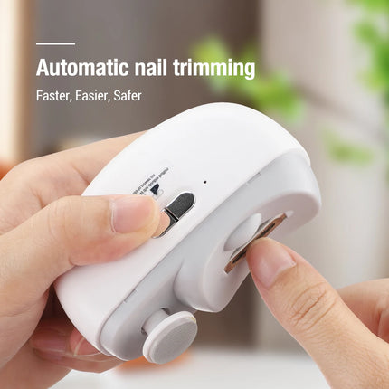 Electric Nail File for Fingernail and Toenail 2 in 1 Trimmer and Polisher Rechargeable Portable Manicure Kit with LED Light for Home Use