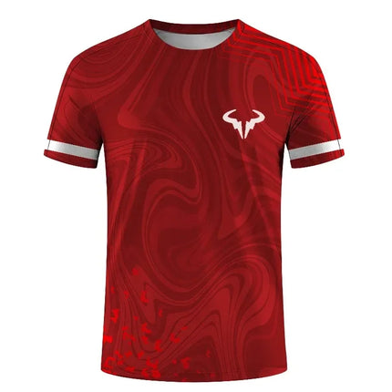 3D Printed Men's and Women's Outdoor Extreme Sports Short Sleeve Round Neck T-Shirt Badminton and Tennis Series